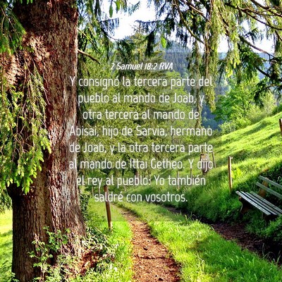 Picture 04 - 2 Samuel 18:2 RVA - Y consignó la tercera parte del pueblo al mando - Bible Verse Picture
