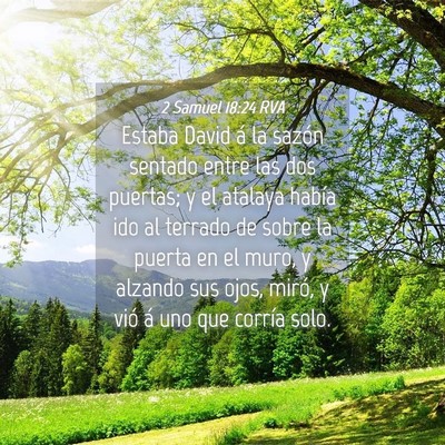 Picture 04 - 2 Samuel 18:24 RVA - Estaba David á la sazón sentado entre las dos - Bible Verse Picture