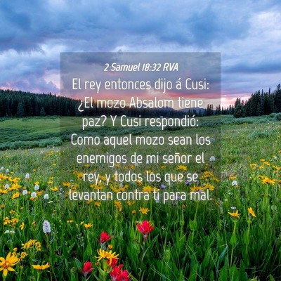 Picture 04 - 2 Samuel 18:32 RVA - El rey entonces dijo á Cusi: ¿El mozo Absalom - Bible Verse Picture