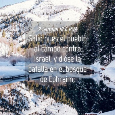 Picture 04 - 2 Samuel 18:6 RVA - Salió pues el pueblo al campo contra Israel, y - Bible Verse Picture