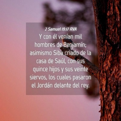 Picture 04 - 2 Samuel 19:17 RVA - Y con él venían mil hombres de Benjamín; - Bible Verse Picture