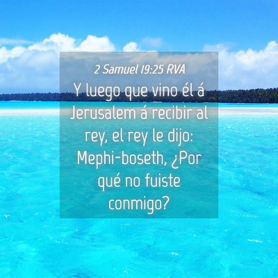 Picture 04 - 2 Samuel 19:25 RVA - Y luego que vino él á Jerusalem á recibir al - Bible Verse Picture