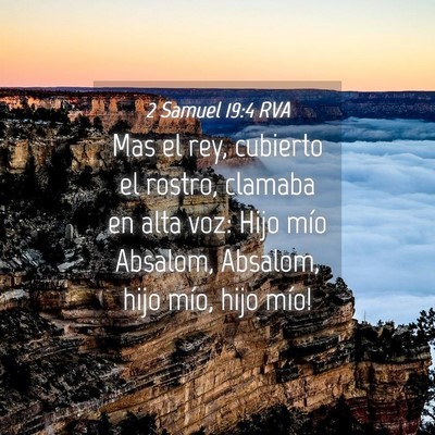 Picture 04 - 2 Samuel 19:4 RVA - Mas el rey, cubierto el rostro, clamaba en alta - Bible Verse Picture