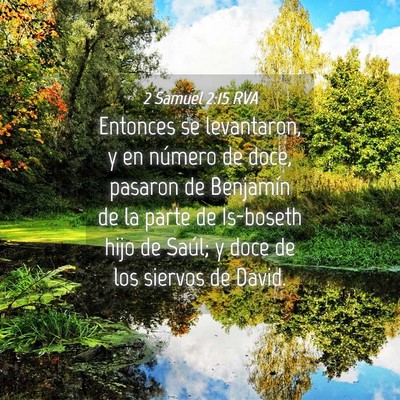 Picture 04 - 2 Samuel 2:15 RVA - Entonces se levantaron, y en número de doce, - Bible Verse Picture