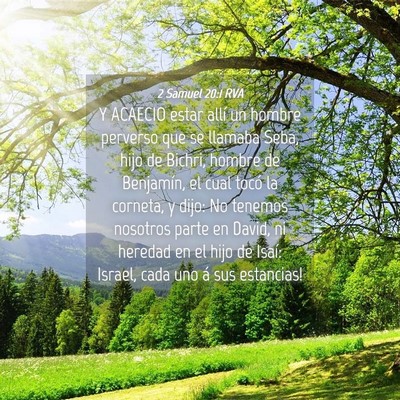 Picture 04 - 2 Samuel 20:1 RVA - Y ACAECIO estar allí un hombre perverso que se - Bible Verse Picture
