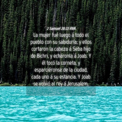 Picture 04 - 2 Samuel 20:22 RVA - La mujer fué luego á todo el pueblo con su - Bible Verse Picture