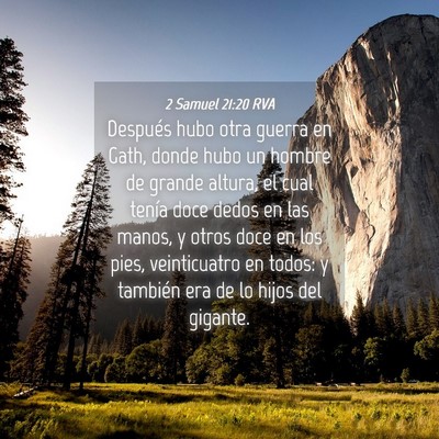 Picture 04 - 2 Samuel 21:20 RVA - Después hubo otra guerra en Gath, donde hubo un - Bible Verse Picture