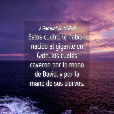 Picture 04 - 2 Samuel 21:22 RVA - Estos cuatro le habían nacido al gigante en - Bible Verse Picture