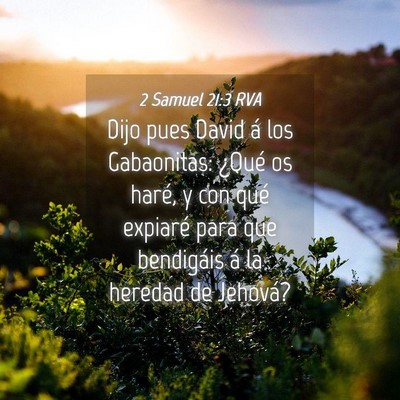 Picture 04 - 2 Samuel 21:3 RVA - Dijo pues David á los Gabaonitas: ¿Qué os - Bible Verse Picture