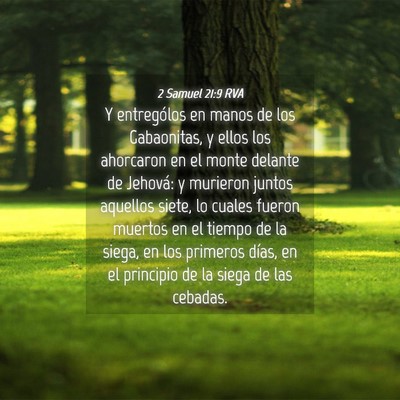 Picture 04 - 2 Samuel 21:9 RVA - Y entrególos en manos de los Gabaonitas, y ellos - Bible Verse Picture