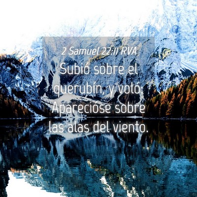 Picture 04 - 2 Samuel 22:11 RVA - Subió sobre el querubín, y voló: Aparecióse - Bible Verse Picture