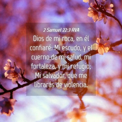 Picture 04 - 2 Samuel 22:3 RVA - Dios de mi roca, en él confiaré: Mi escudo, y - Bible Verse Picture