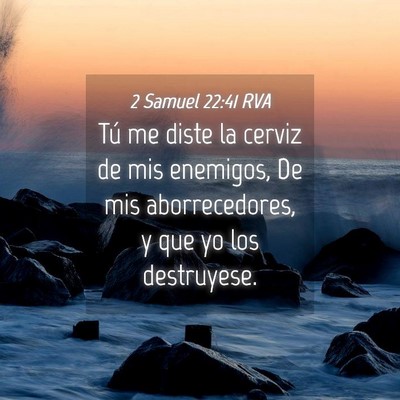 Picture 04 - 2 Samuel 22:41 RVA - Tú me diste la cerviz de mis enemigos, De mis - Bible Verse Picture