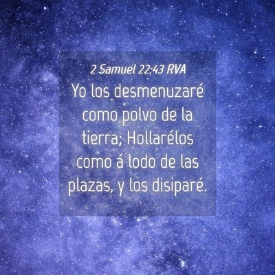 Picture 04 - 2 Samuel 22:43 RVA - Yo los desmenuzaré como polvo de la tierra; - Bible Verse Picture