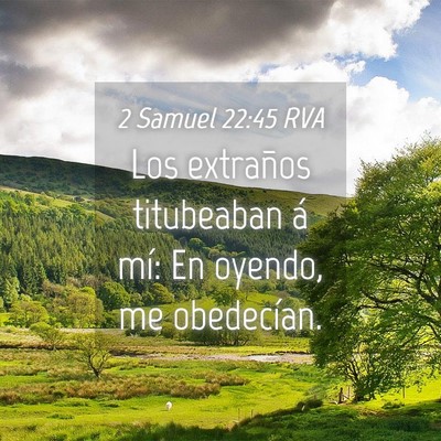 Picture 04 - 2 Samuel 22:45 RVA - Los extraños titubeaban á mí: En oyendo, me - Bible Verse Picture