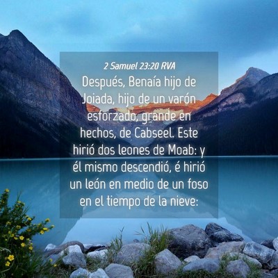 Picture 04 - 2 Samuel 23:20 RVA - Después, Benaía hijo de Joiada, hijo de un - Bible Verse Picture