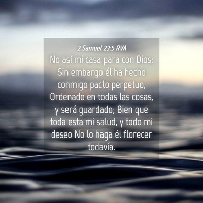 Picture 04 - 2 Samuel 23:5 RVA - No así mi casa para con Dios: Sin embargo él ha - Bible Verse Picture