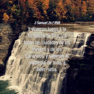 Picture 04 - 2 Samuel 24:7 RVA - Y vinieron luego á la fortaleza de Tiro, y á - Bible Verse Picture