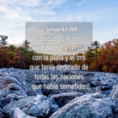 Picture 04 - 2 Samuel 8:11 RVA - Los cuales el rey David dedicó á Jehová, con - Bible Verse Picture