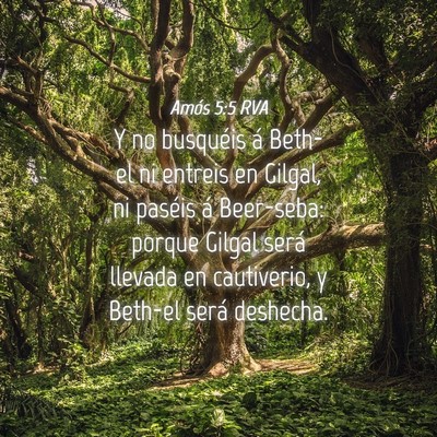 Picture 04 - Amós 5:5 RVA - Y no busquéis á Beth-el ni entreis en Gilgal, - Bible Verse Picture