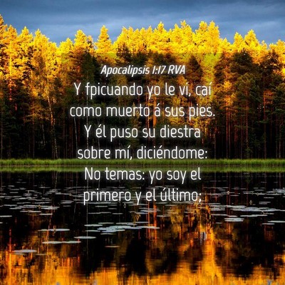 Picture 04 - Apocalipsis 1:17 RVA - Y fpicuando yo le vi, caí como muerto á sus - Bible Verse Picture