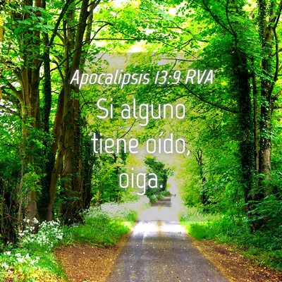 Picture 04 - Apocalipsis 13:9 RVA - Si alguno tiene oído, - Bible Verse Picture