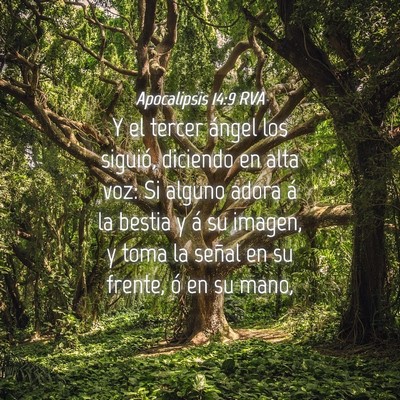 Picture 04 - Apocalipsis 14:9 RVA - Y el tercer ángel los siguió, diciendo en alta - Bible Verse Picture