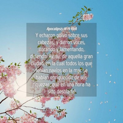Picture 04 - Apocalipsis 18:19 RVA - Y echaron polvo sobre sus cabezas; y dieron - Bible Verse Picture