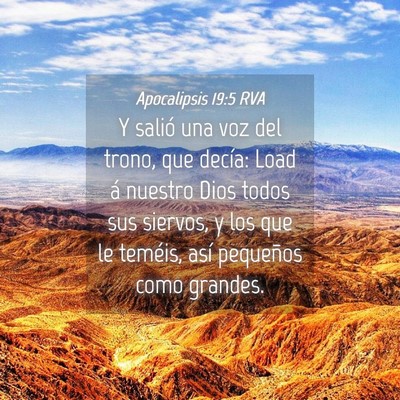 Picture 04 - Apocalipsis 19:5 RVA - Y salió una voz del trono, que decía: Load á - Bible Verse Picture