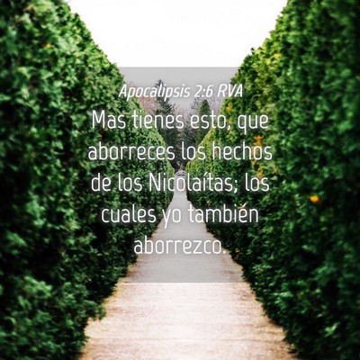 Picture 04 - Apocalipsis 2:6 RVA - Mas tienes esto, que aborreces los hechos de los - Bible Verse Picture