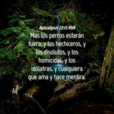 Picture 04 - Apocalipsis 22:15 RVA - Mas los perros estarán fuera, y los hechiceros, - Bible Verse Picture