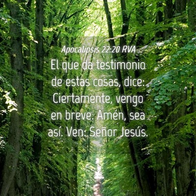 Picture 04 - Apocalipsis 22:20 RVA - El que da testimonio de estas cosas, dice: - Bible Verse Picture
