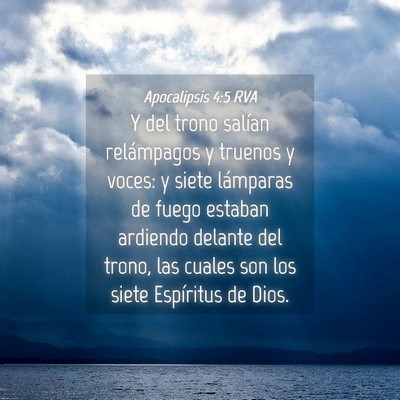 Picture 04 - Apocalipsis 4:5 RVA - Y del trono salían relámpagos y truenos y - Bible Verse Picture