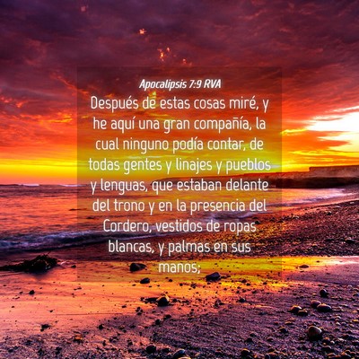 Picture 04 - Apocalipsis 7:9 RVA - Después de estas cosas miré, y he aquí una - Bible Verse Picture