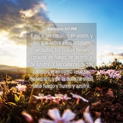 Picture 04 - Apocalipsis 9:17 RVA - Y así vi los caballos en visión, y los que - Bible Verse Picture