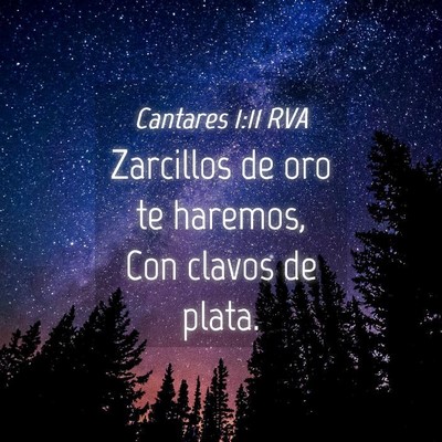 Picture 04 - Cantares 1:11 RVA - Zarcillos de oro te haremos, Con clavos de - Bible Verse Picture