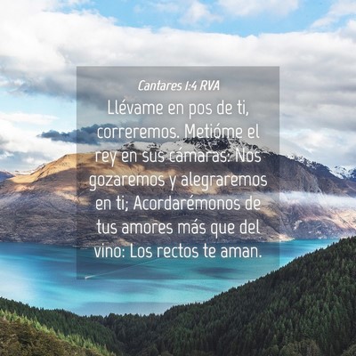 Picture 04 - Cantares 1:4 RVA - Llévame en pos de ti, correremos. Metióme el - Bible Verse Picture