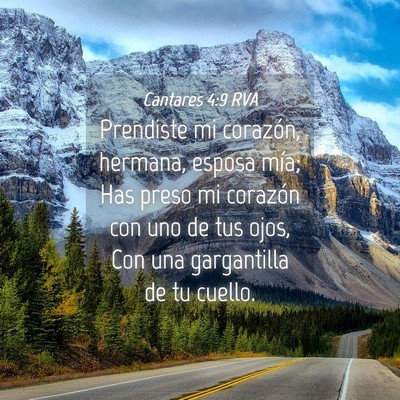 Picture 04 - Cantares 4:9 RVA - Prendiste mi corazón, hermana, esposa mía; Has - Bible Verse Picture
