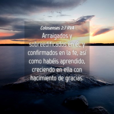Picture 04 - Colosenses 2:7 RVA - Arraigados y sobreedificados en él, y - Bible Verse Picture