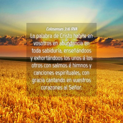 Picture 04 - Colosenses 3:16 RVA - La palabra de Cristo habite en vosotros en - Bible Verse Picture