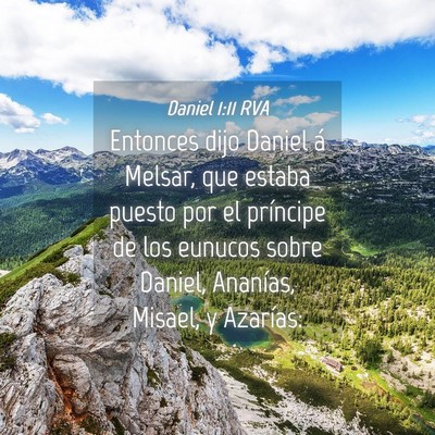 Picture 04 - Daniel 1:11 RVA - Entonces dijo Daniel á Melsar, que estaba puesto - Bible Verse Picture