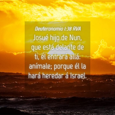 Picture 04 - Deuteronomio 1:38 RVA - Josué hijo de Nun, que está delante de ti, él - Bible Verse Picture