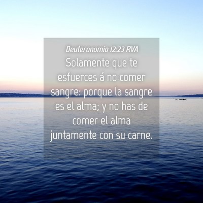 Picture 04 - Deuteronomio 12:23 RVA - Solamente que te esfuerces á no comer sangre: - Bible Verse Picture