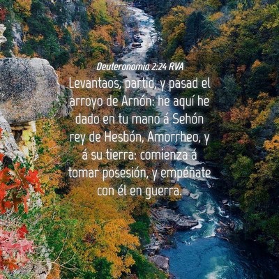 Picture 04 - Deuteronomio 2:24 RVA - Levantaos, partid, y pasad el arroyo de Arnón: - Bible Verse Picture