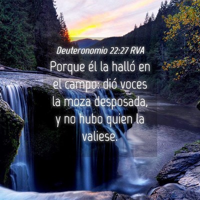 Picture 04 - Deuteronomio 22:27 RVA - Porque él la halló en el campo: dió voces la - Bible Verse Picture