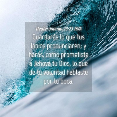 Picture 04 - Deuteronomio 23:23 RVA - Guardarás lo que tus labios pronunciaren; y - Bible Verse Picture