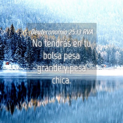 Picture 04 - Deuteronomio 25:13 RVA - No tendrás en tu bolsa pesa grande y pesa - Bible Verse Picture
