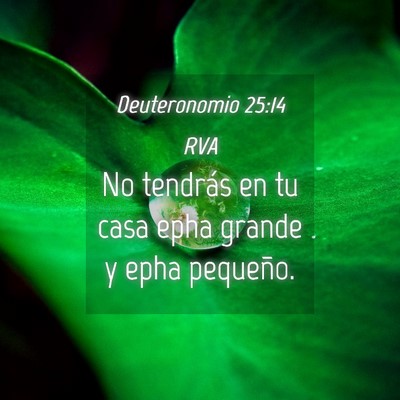 Picture 04 - Deuteronomio 25:14 RVA - No tendrás en tu casa epha grande y epha - Bible Verse Picture