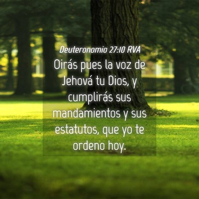 Picture 04 - Deuteronomio 27:10 RVA - Oirás pues la voz de Jehová tu Dios, y - Bible Verse Picture