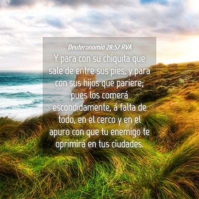 Picture 04 - Deuteronomio 28:57 RVA - Y para con su chiquita que sale de entre sus - Bible Verse Picture